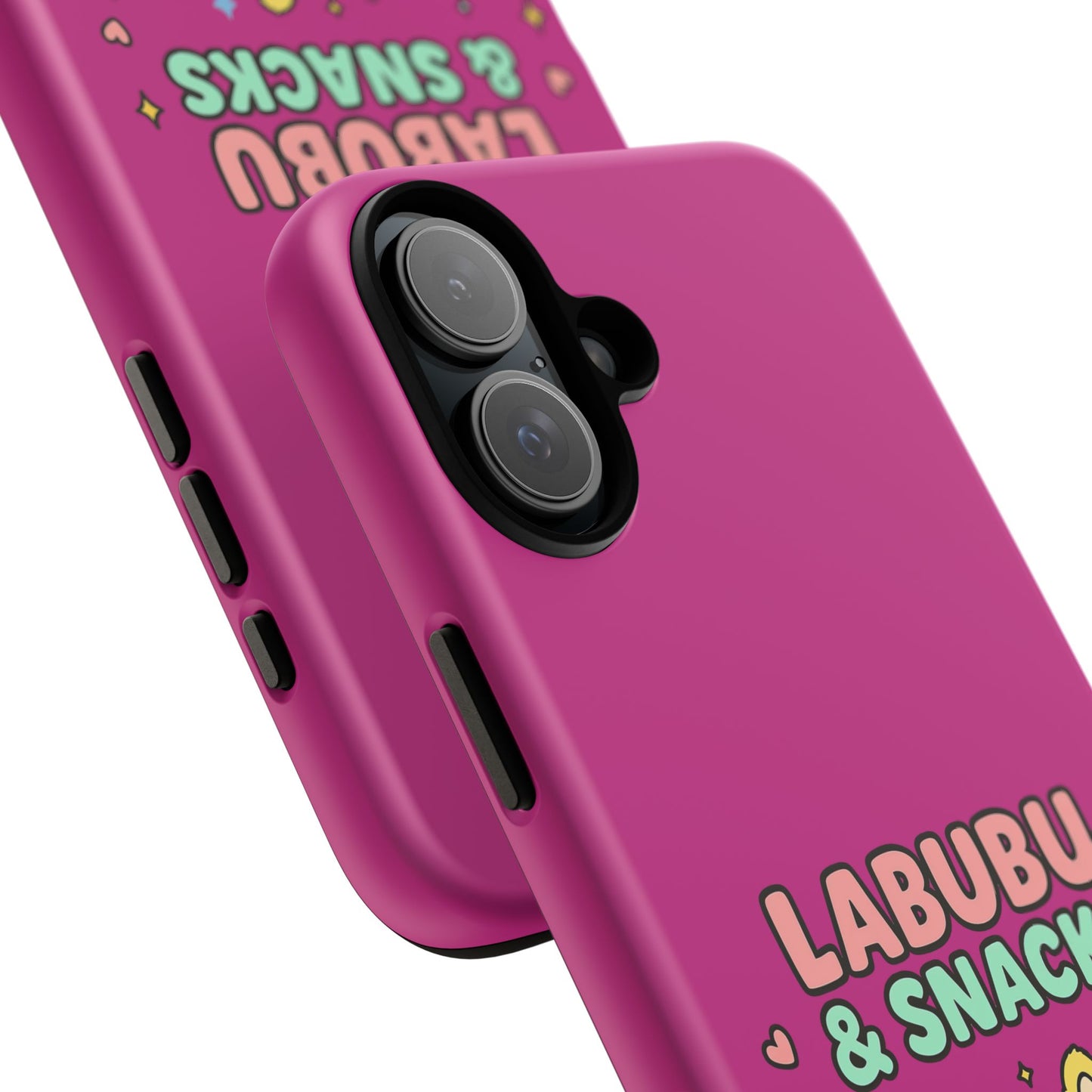 Cute Character Phone Case - Labubus & Snacks, Kawaii Accessories, Gift for Food Lovers, Fun Phone Cover, Cute Tech Gear