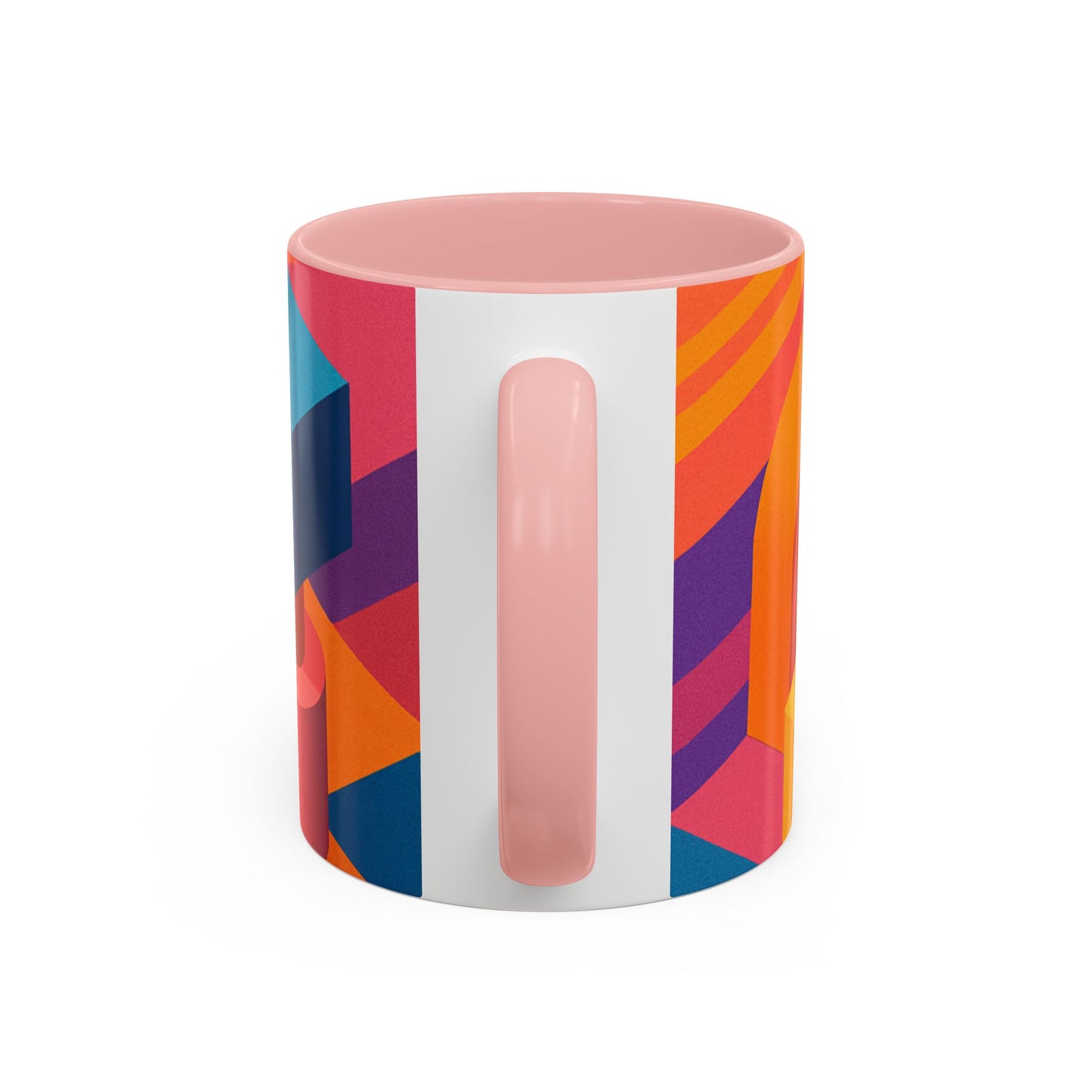Vibrant Geometric Accent Coffee Mug, Colorful Ceramic Mug for Home or Office, Unique Gift for Birthdays, Holidays, Art Lovers
