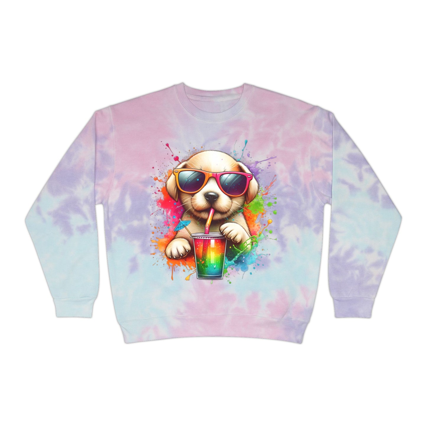 Colorful Tie-Dye Dog Lover Sweatshirt - Cozy Gift for Pet Owners, Perfect for Birthdays, Casual Outfits, Spring, Summer