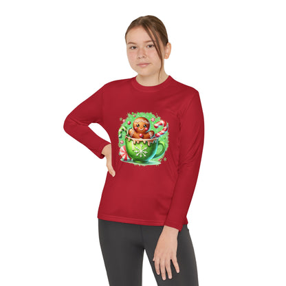 Gingerbread Holiday Long Sleeve Tee, Adorable Kids Shirt, Winter Apparel, Christmas Gift, Festive Youth Top