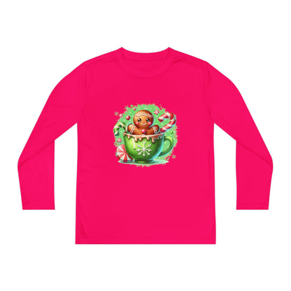 Gingerbread Holiday Long Sleeve Tee, Adorable Kids Shirt, Winter Apparel, Christmas Gift, Festive Youth Top