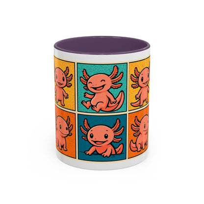 Cute Axolotl Coffee Mug, Fun Animal Mug, Colorful Drinking Cup, Gift for Kids, Office Mug, Aquarium Lover's Cup