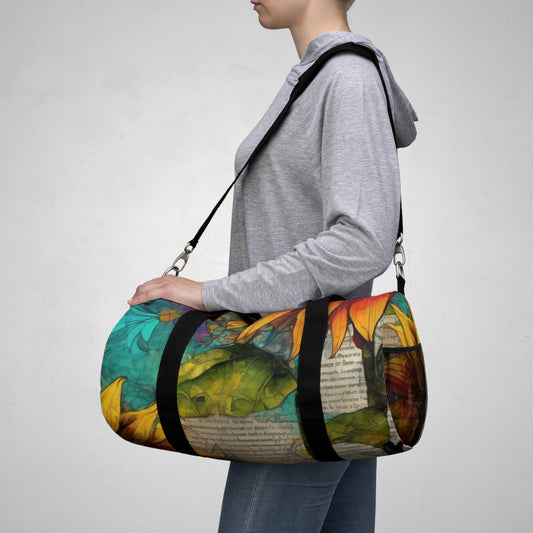Vibrant Floral sunflower Duffel Bag - Perfect for Gym, Travel, Yoga, Sports, Weekend Getaways, Pet Owners