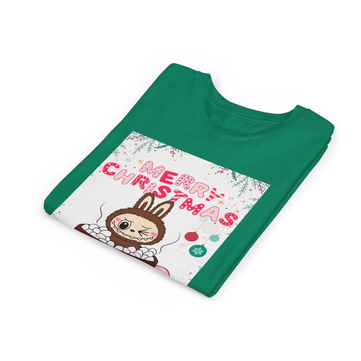 Christmas Bunny Youth Tee, Merry Christmas Shirt, Cute Holiday T-Shirt, Kids Christmas Apparel, Festive Youth Shirt