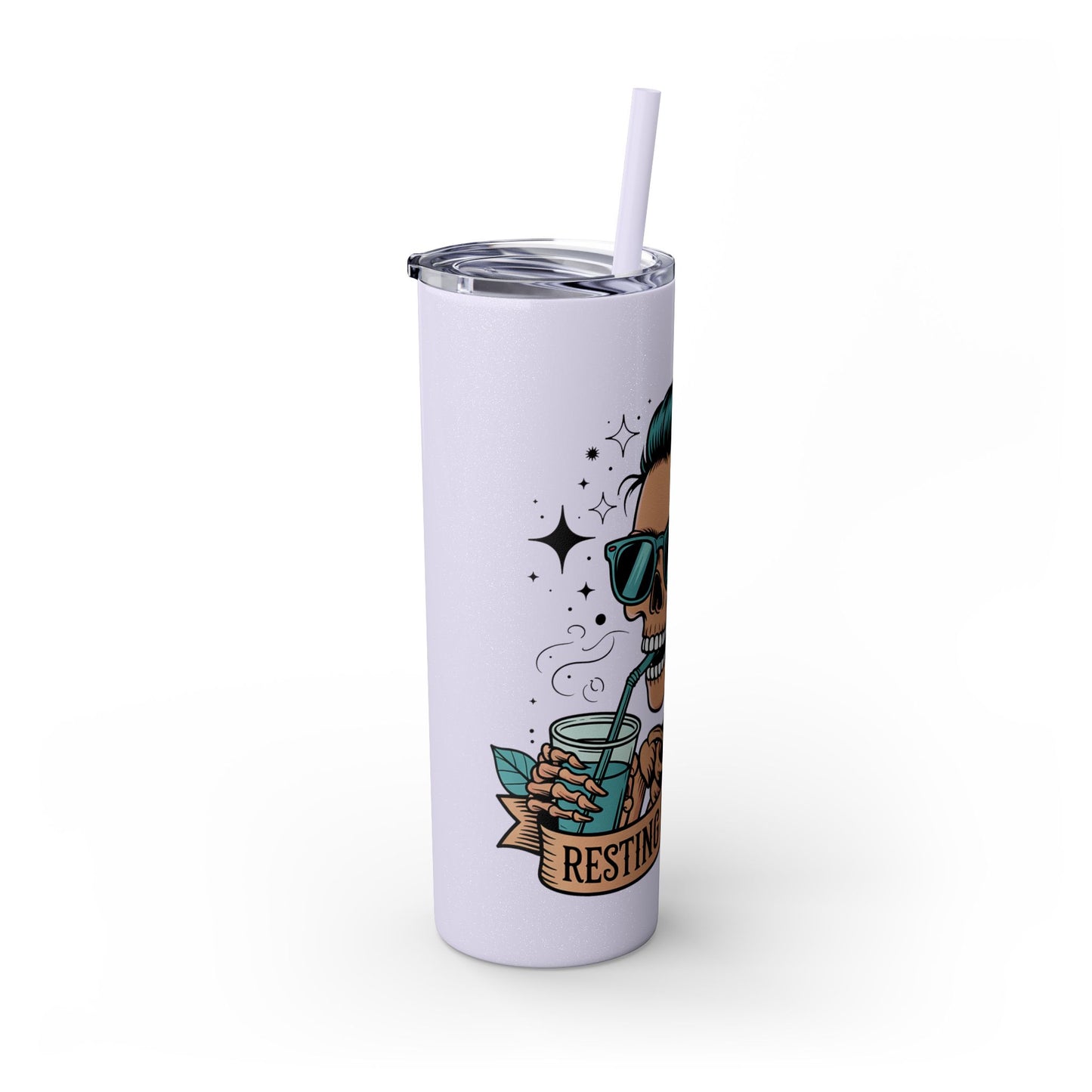 Funny Skull Mom Tumbler, Cool Gift for Moms, 20oz Skinny Cup, Unique Birthday Present, Trendy Drinkware for Halloween