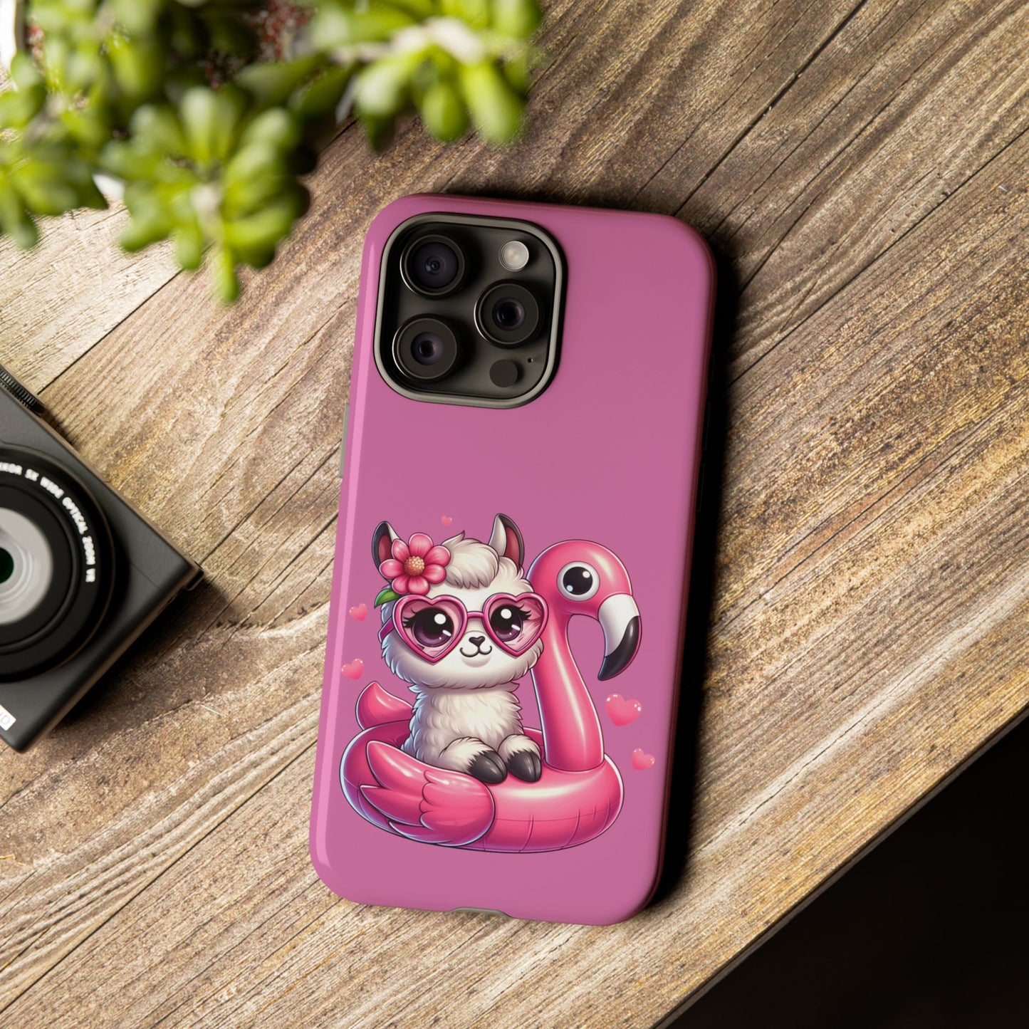 Cute Animal Phone Case, Phone Cover for Kids, Gift for Animal Lovers, Summer Vibes Accessory, Trendy Pink Case