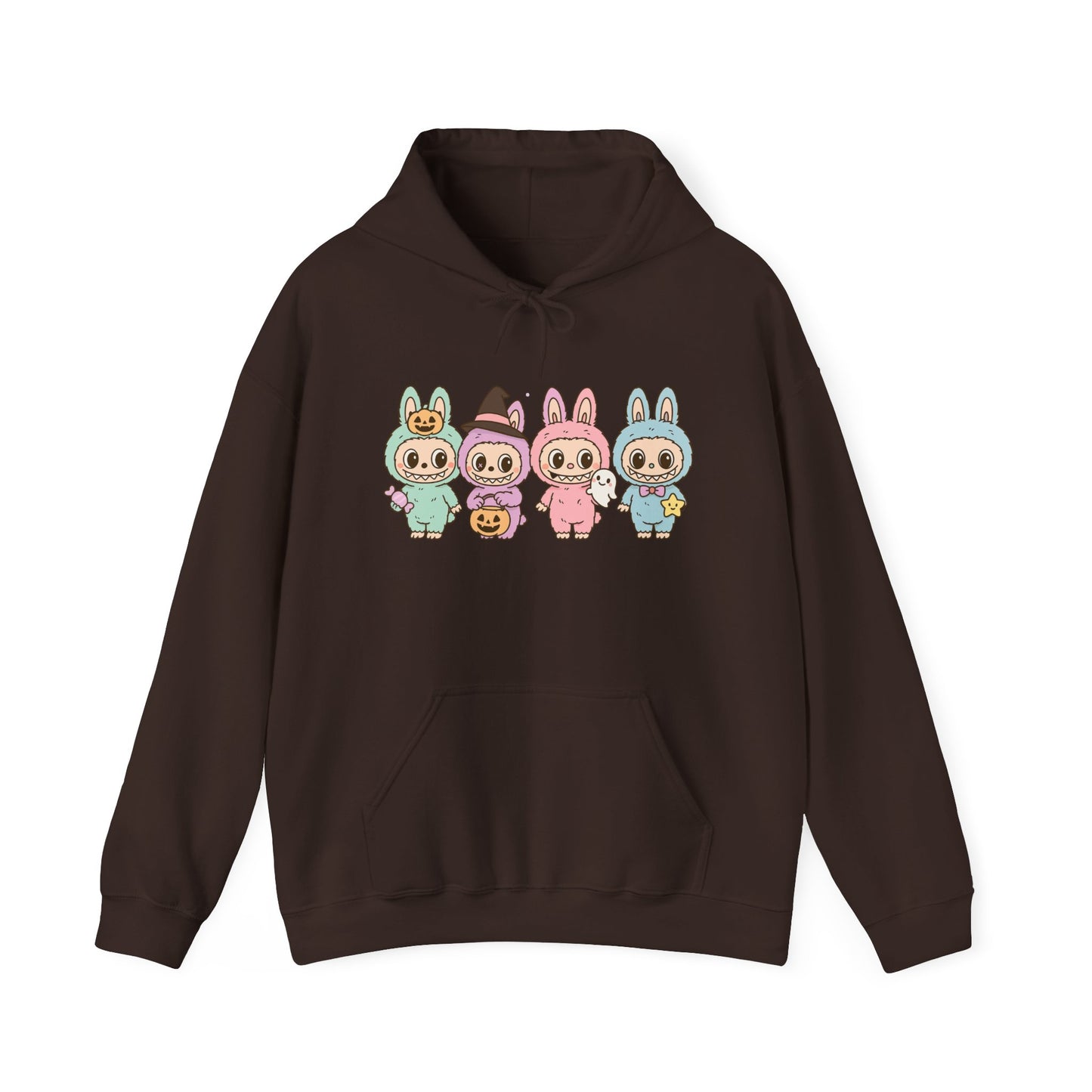 Cute Bunny-Themed Unisex Hoodie, Cozy Animal Sweatshirt for Halloween, Gift for Animal Lovers, Casual Cute Apparel, Funny Graphic Sweatshirt