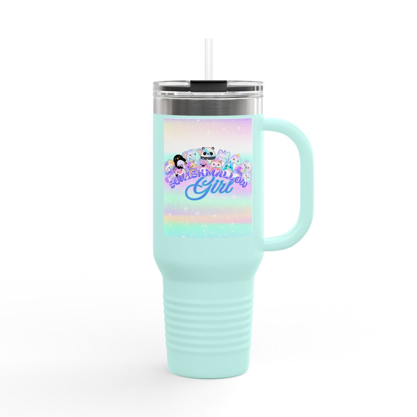 Magical Girl Insulated Travel Mug, 40oz - Perfect for Coffee Lovers, Birthday Gift, Rainbow Vibes, Cute Character Design, Adventure Mug