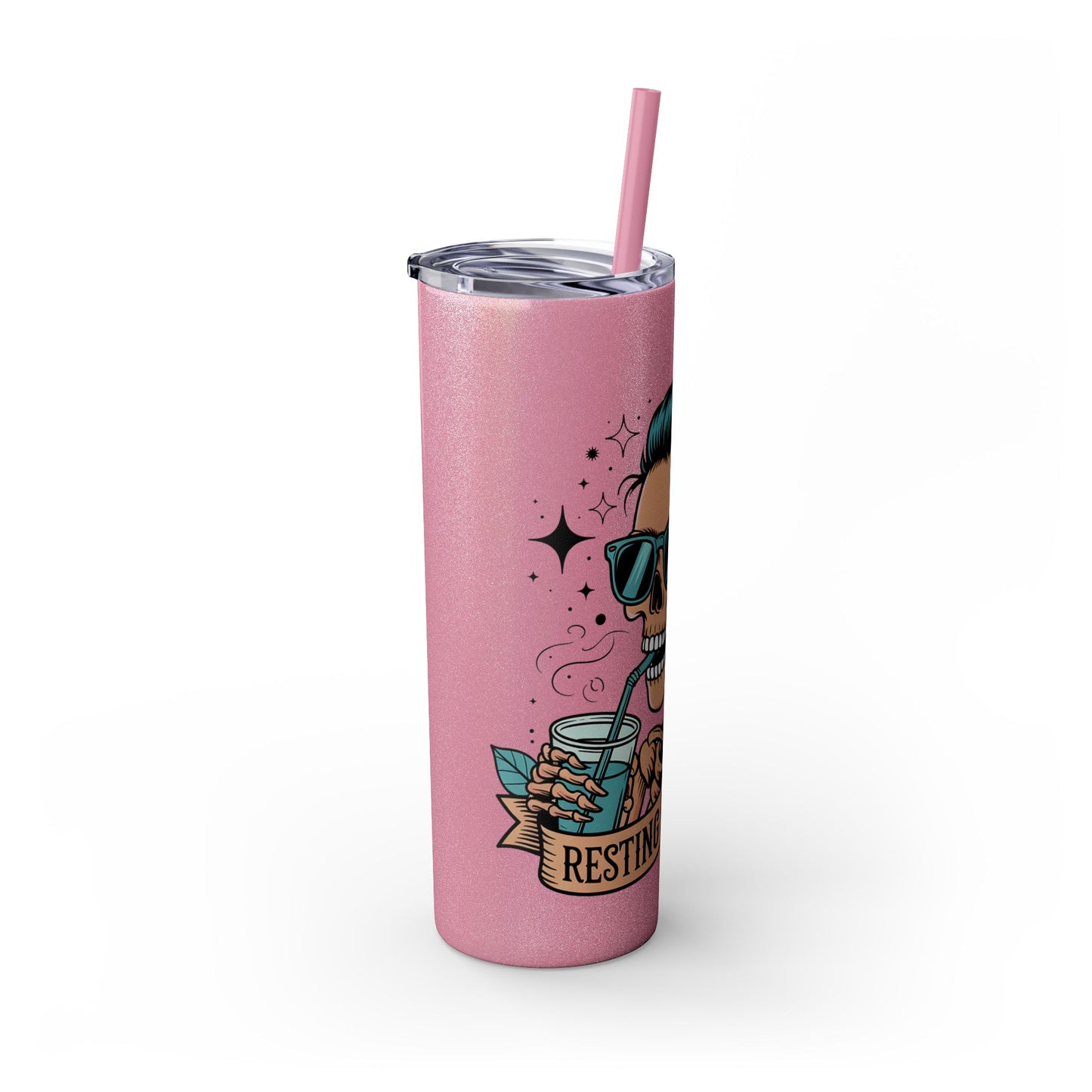 Funny Skull Mom Tumbler, Cool Gift for Moms, 20oz Skinny Cup, Unique Birthday Present, Trendy Drinkware for Halloween