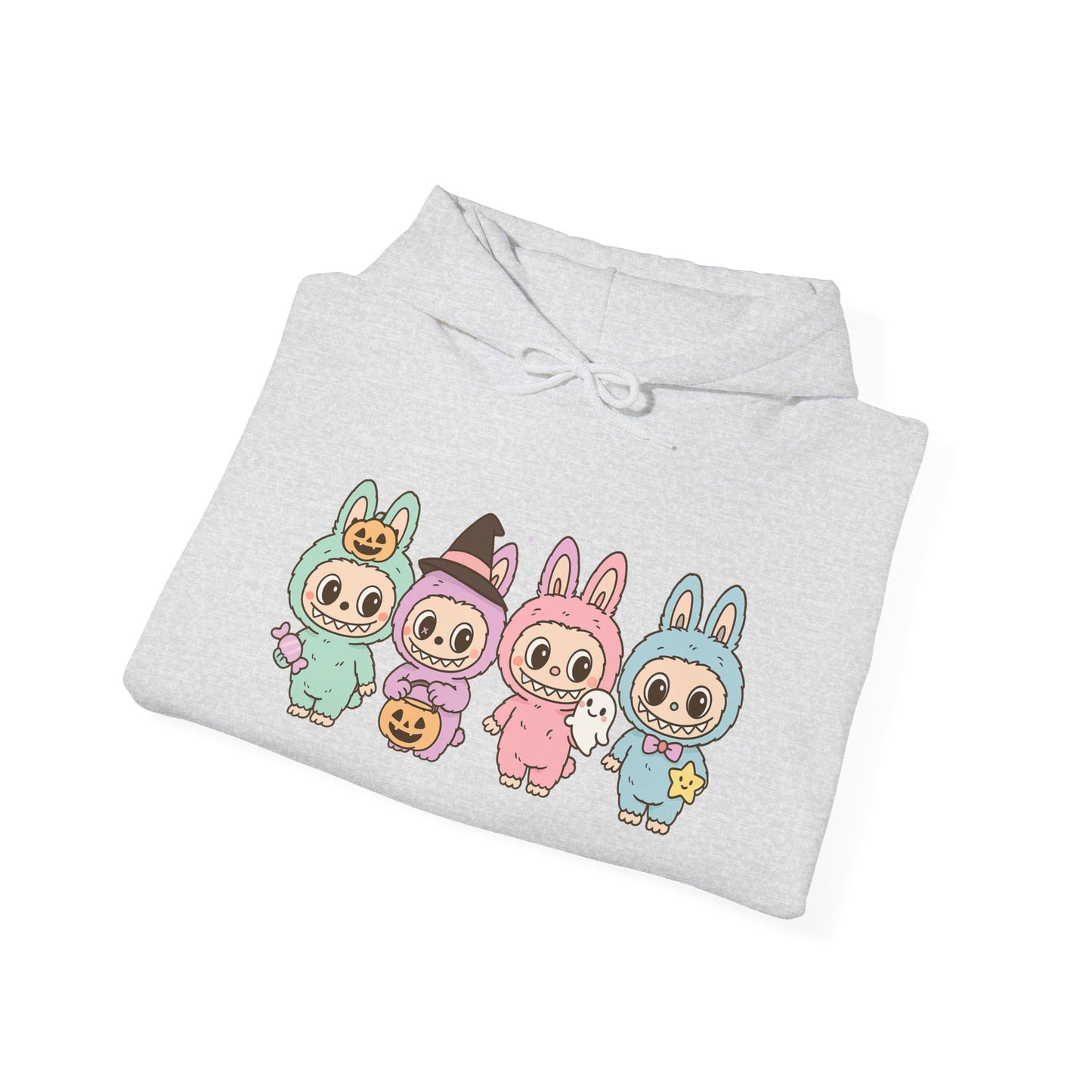 Cute Bunny-Themed Unisex Hoodie, Cozy Animal Sweatshirt for Halloween, Gift for Animal Lovers, Casual Cute Apparel, Funny Graphic Sweatshirt
