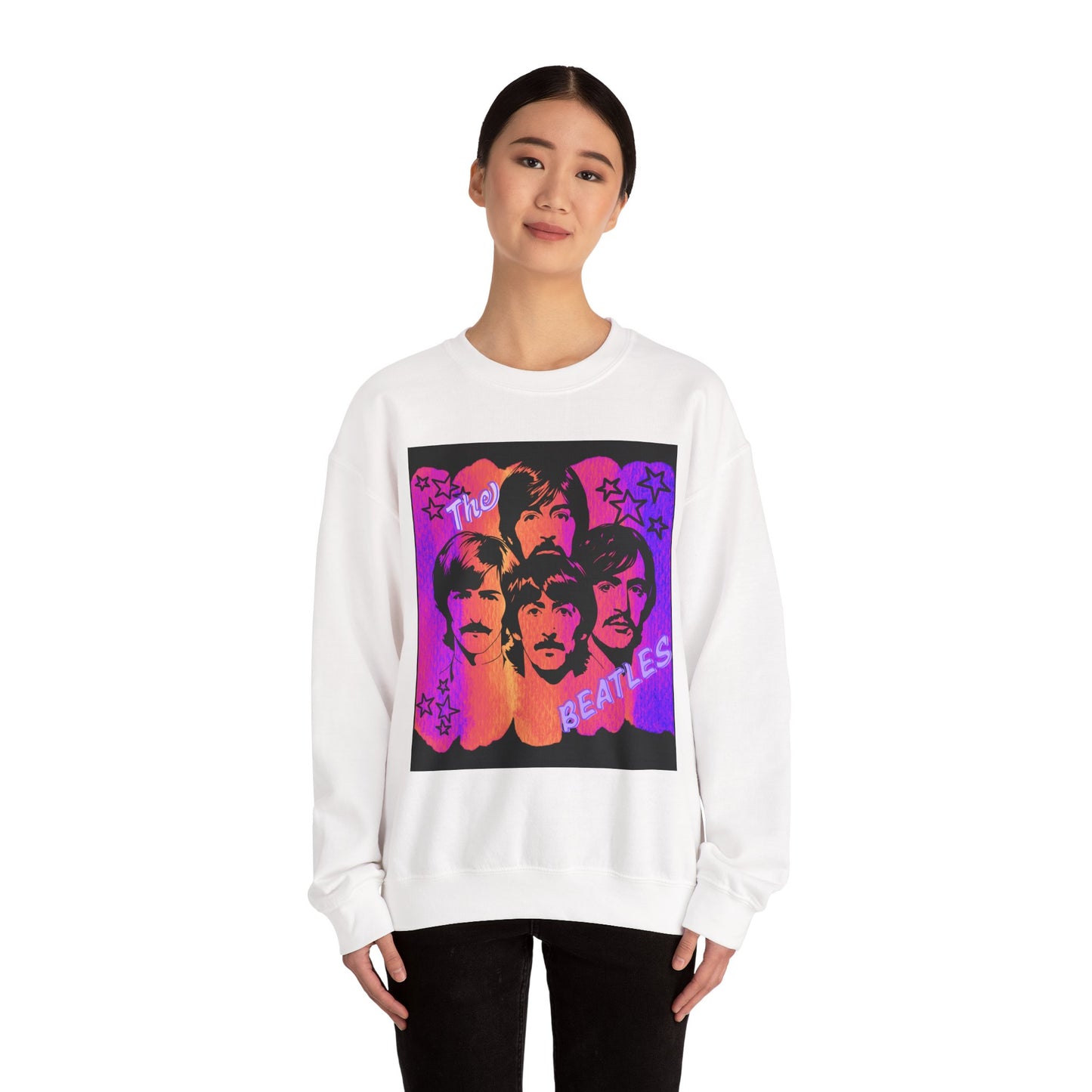 Retro Beatles inspired Crewneck Sweatshirt, Unisex Sweatshirt, Music Lover Gift, 60s Vintage Style, Cozy Casual Wear