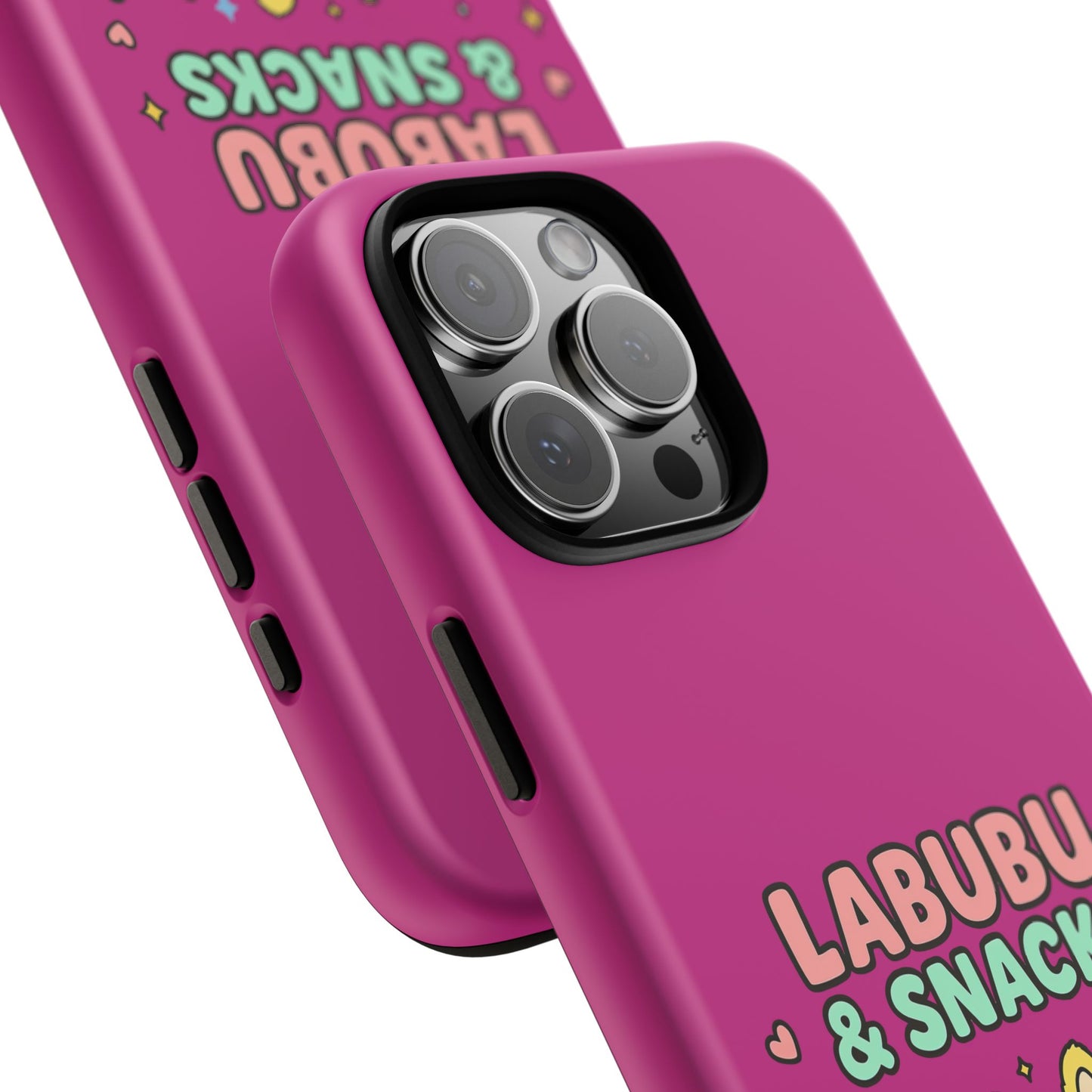 Cute Character Phone Case - Labubus & Snacks, Kawaii Accessories, Gift for Food Lovers, Fun Phone Cover, Cute Tech Gear