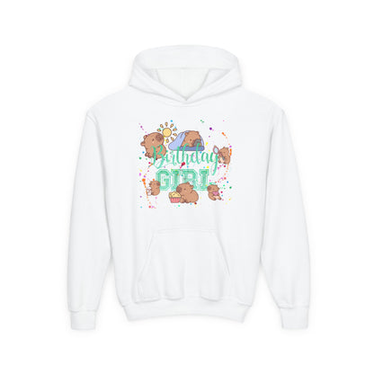 Cute Animal Girl Hoodie, Youth Sweatshirt for Girls, Fun Layer for Everyday, Birthday Gift, Cozy Winter Wear, Animal Lover Apparel