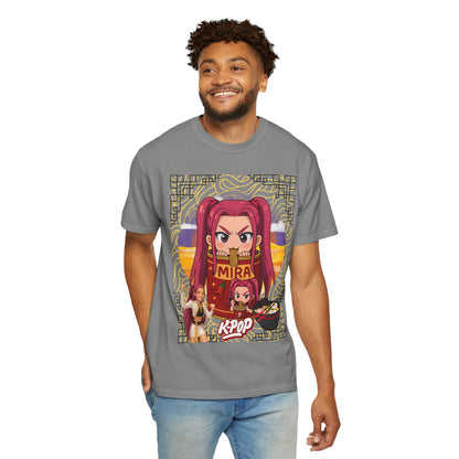 K-Pop Inspired Garment-Dyed T-Shirt, Trendy Streetwear, Anime Fan Apparel, Casual Wear, Gifts for Music Lovers