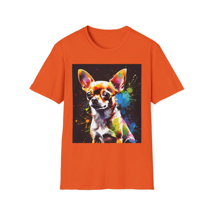 Colorful Chihuahua Art T-Shirt, Pet Lover Gift, Animal Lover Tee, Casual Wear, Unique Dog T-Shirt, Dog Mom Gift