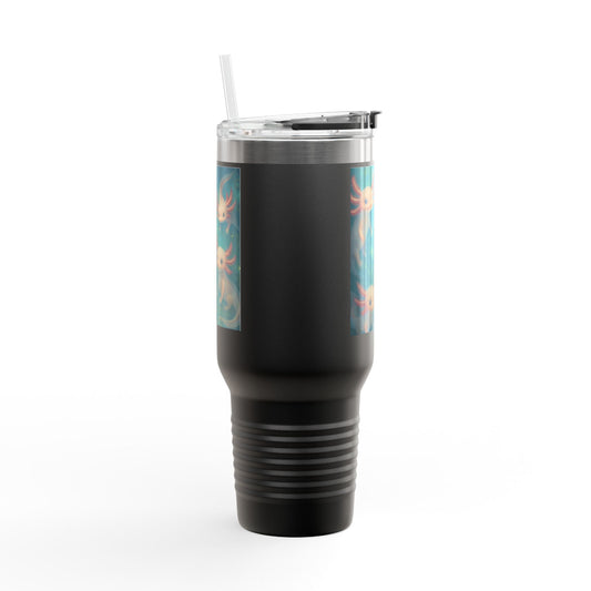 Whimsical Insulated Travel Mug, 40oz - Cute Creatures Design for Coffee Lovers, Travel, Gifts, Birthday, Nature Enthusiasts, Fun Mugs