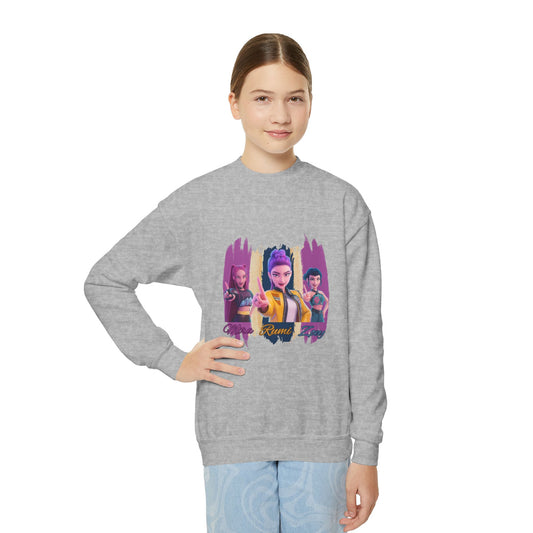 Vibrant Youth Crewneck Sweatshirt with Colorful Designs, Cozy Pullover for Kids, Unisex Sweatshirt, Great for Gifts, Cool Streetwear