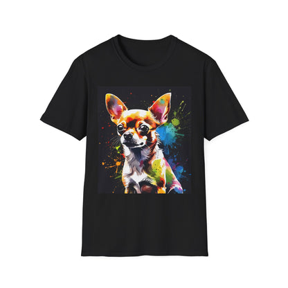 Colorful Chihuahua Art T-Shirt, Pet Lover Gift, Animal Lover Tee, Casual Wear, Unique Dog T-Shirt, Dog Mom Gift