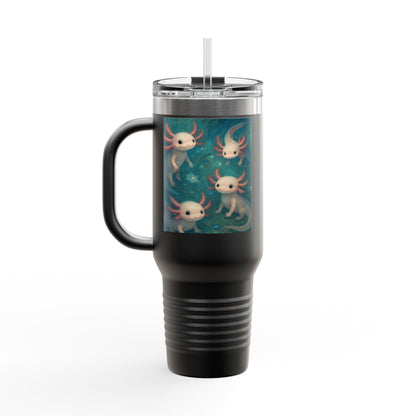 Whimsical Insulated Travel Mug, 40oz - Cute Creatures Design for Coffee Lovers, Travel, Gifts, Birthday, Nature Enthusiasts, Fun Mugs