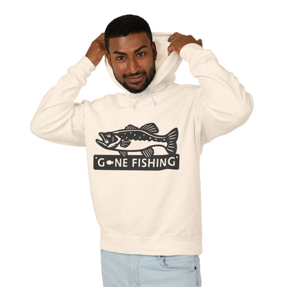 Gone Fishing Unisex Lightweight Hooded Sweatshirt | Perfect for Anglers, Fishing Gift, Outdoor Adventures, Casual Wear, Gift for Dad