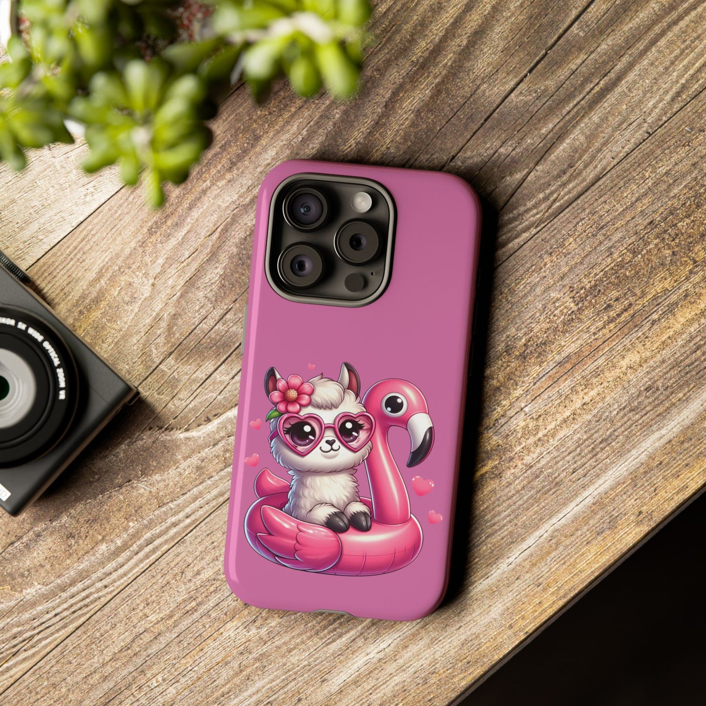 Cute Animal Phone Case, Phone Cover for Kids, Gift for Animal Lovers, Summer Vibes Accessory, Trendy Pink Case