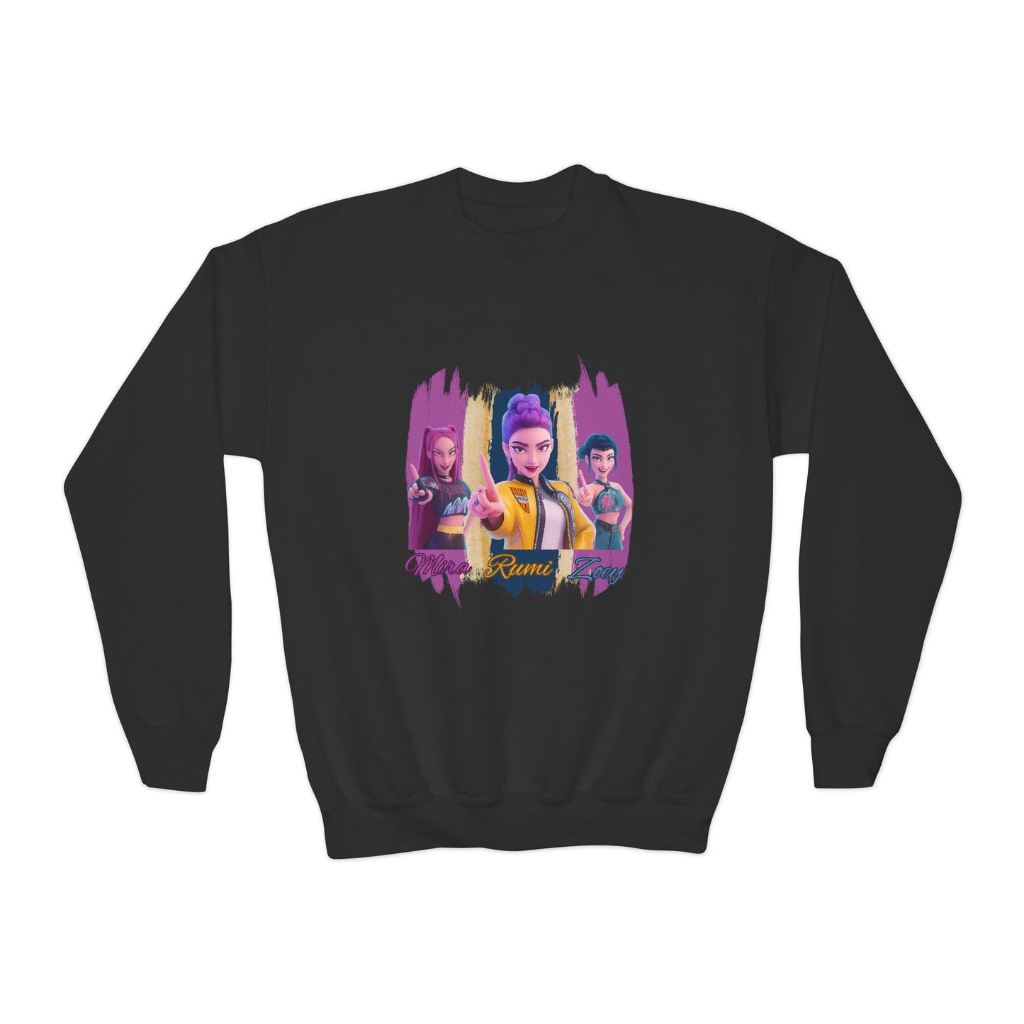 Vibrant Youth Crewneck Sweatshirt with Colorful Designs, Cozy Pullover for Kids, Unisex Sweatshirt, Great for Gifts, Cool Streetwear