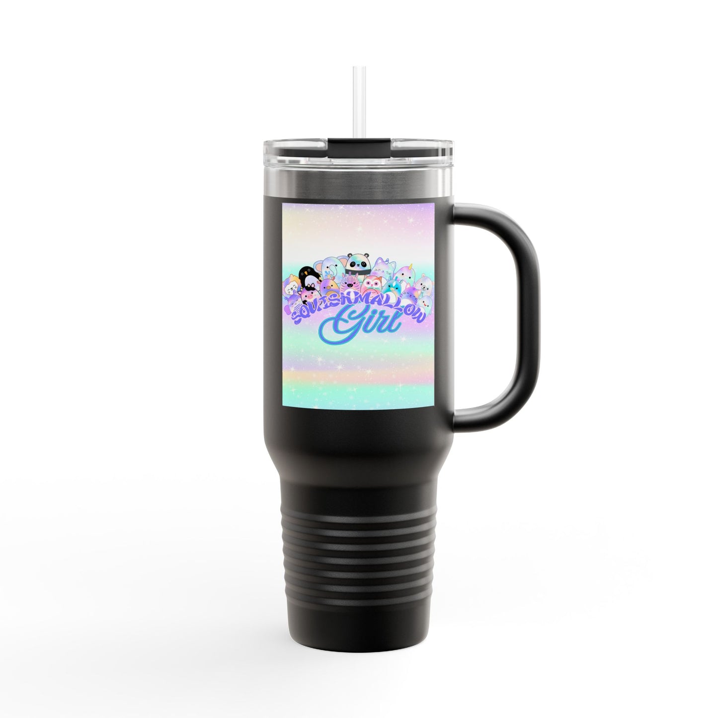 Magical Girl Insulated Travel Mug, 40oz - Perfect for Coffee Lovers, Birthday Gift, Rainbow Vibes, Cute Character Design, Adventure Mug