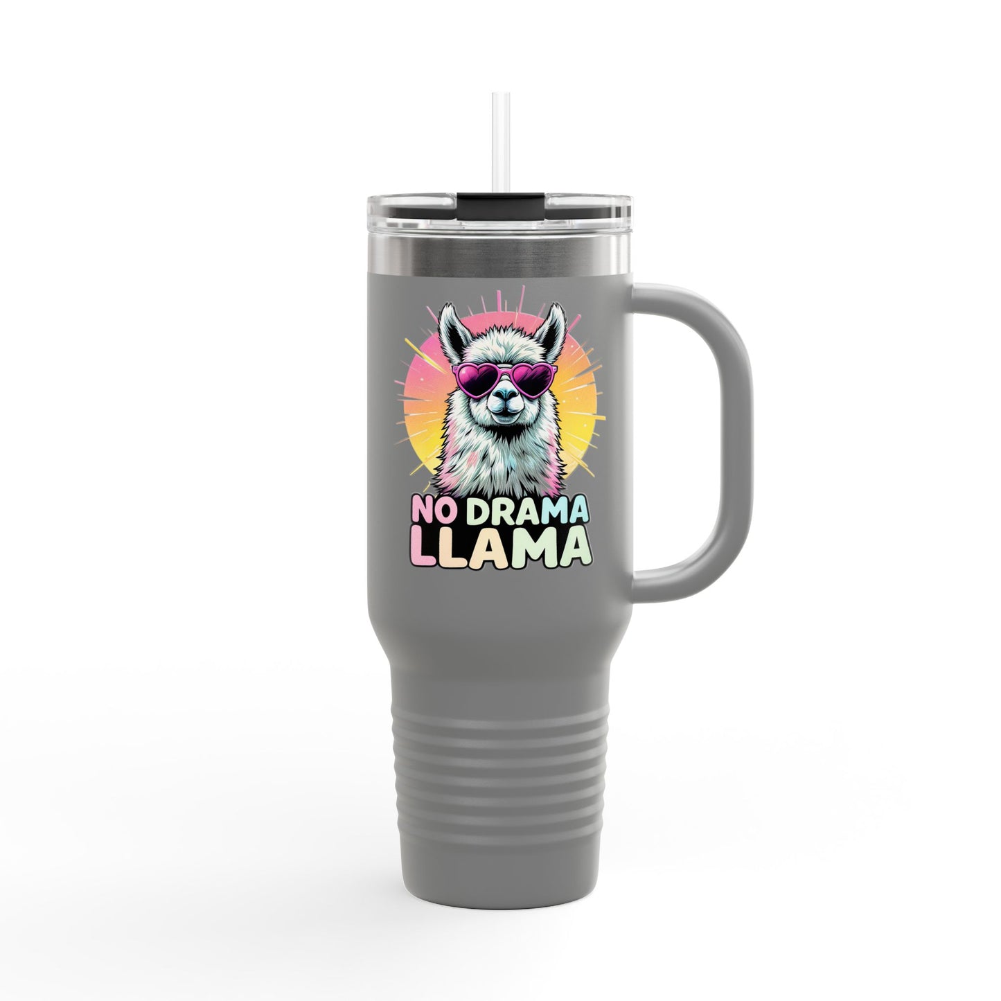 No Drama Llama Insulated Travel Mug, 40oz - Fun, Colorful Drinkware for Llama Lovers, Perfect Gift for Birthdays, Travel, or Camping, [...]