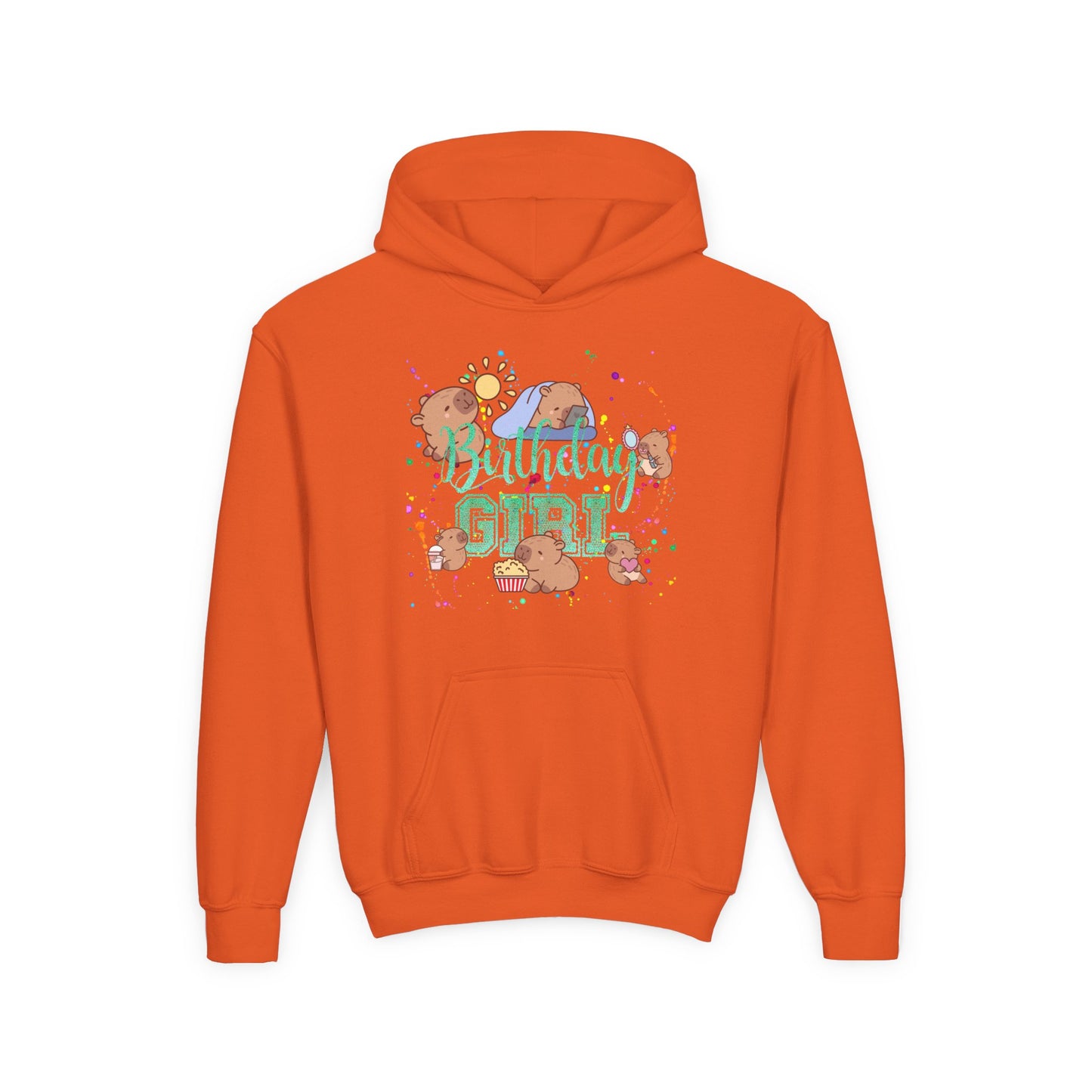 Cute Animal Girl Hoodie, Youth Sweatshirt for Girls, Fun Layer for Everyday, Birthday Gift, Cozy Winter Wear, Animal Lover Apparel