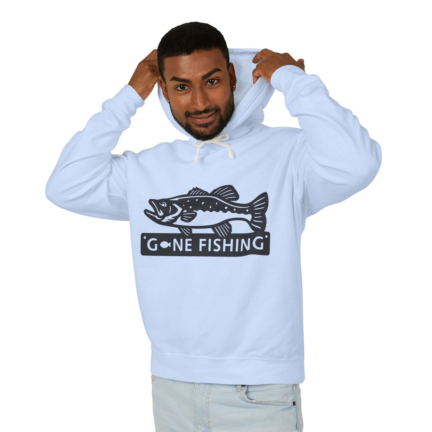 Gone Fishing Unisex Lightweight Hooded Sweatshirt | Perfect for Anglers, Fishing Gift, Outdoor Adventures, Casual Wear, Gift for Dad