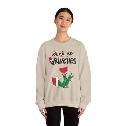 Festive Grinch Sweatshirt, Cozy Holiday Apparel, Funny Christmas Gift, Unisex Crewneck, Seasonal Loungewear, Winter Fashion