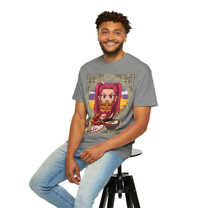 K-Pop Inspired Garment-Dyed T-Shirt, Trendy Streetwear, Anime Fan Apparel, Casual Wear, Gifts for Music Lovers