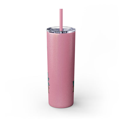 Funny Skull Mom Tumbler, Cool Gift for Moms, 20oz Skinny Cup, Unique Birthday Present, Trendy Drinkware for Halloween