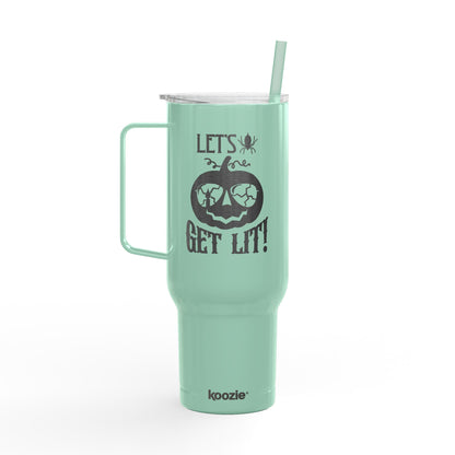 Personalized Insulated Tumbler with Lid, 40oz - Perfect for Parties, Gifts, Travel, Halloween, Get Lit Design