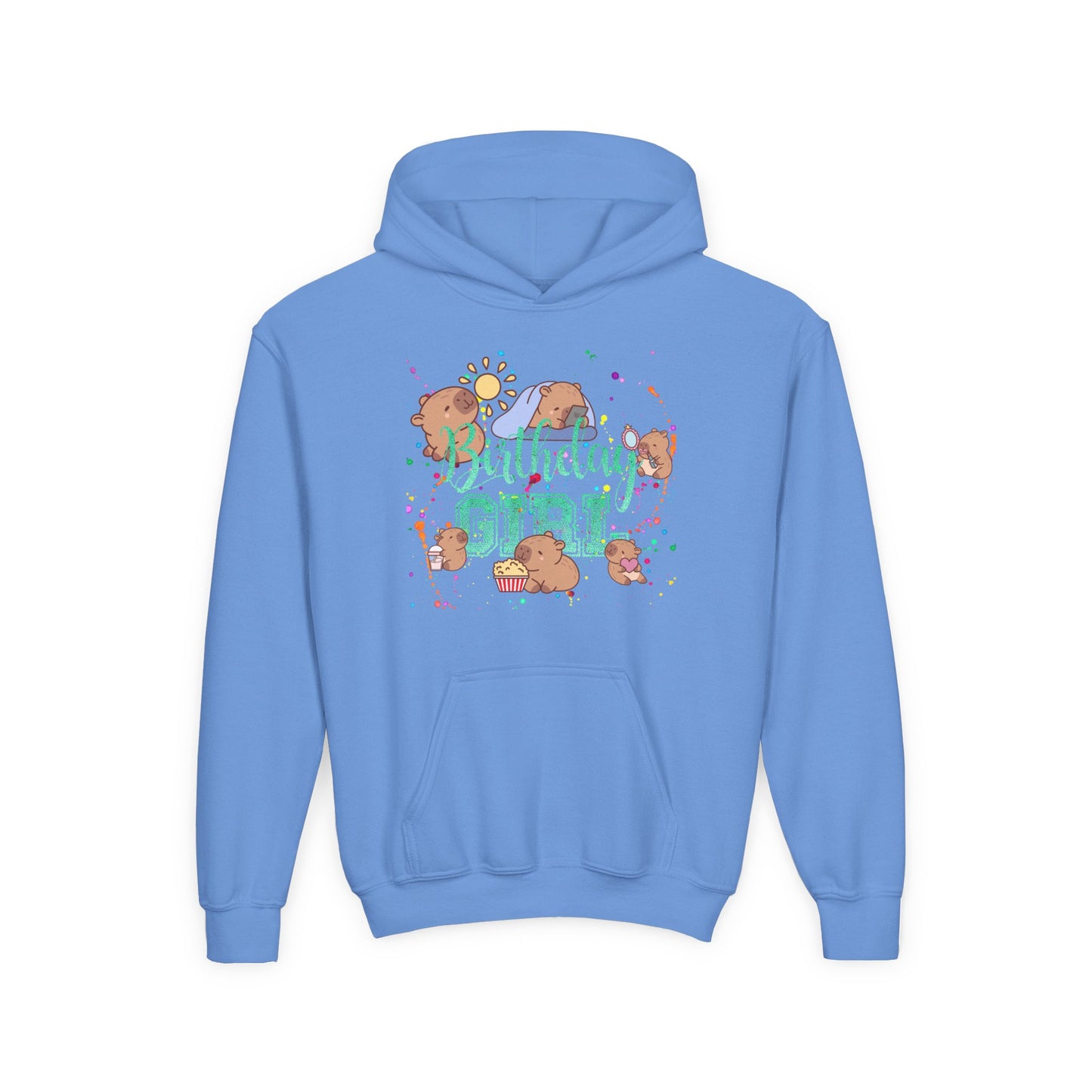Cute Animal Girl Hoodie, Youth Sweatshirt for Girls, Fun Layer for Everyday, Birthday Gift, Cozy Winter Wear, Animal Lover Apparel