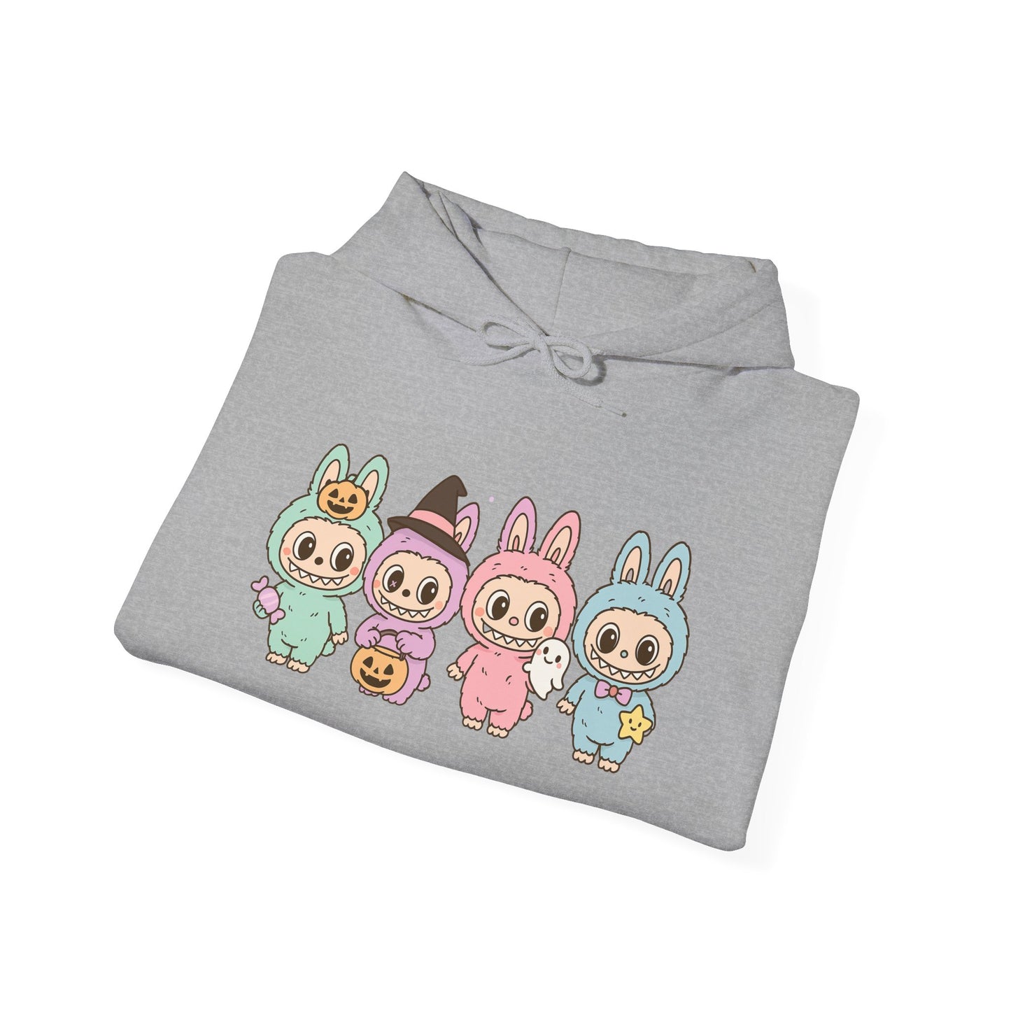 Cute Bunny-Themed Unisex Hoodie, Cozy Animal Sweatshirt for Halloween, Gift for Animal Lovers, Casual Cute Apparel, Funny Graphic Sweatshirt