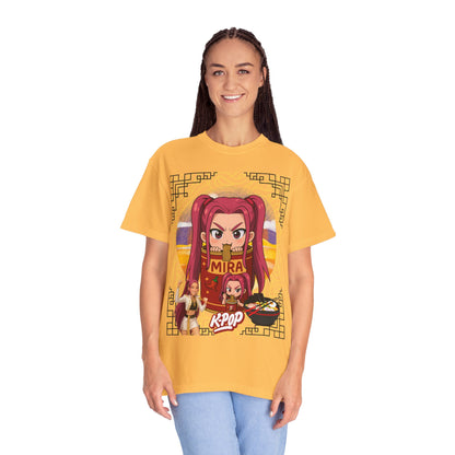 K-Pop Inspired Garment-Dyed T-Shirt, Trendy Streetwear, Anime Fan Apparel, Casual Wear, Gifts for Music Lovers