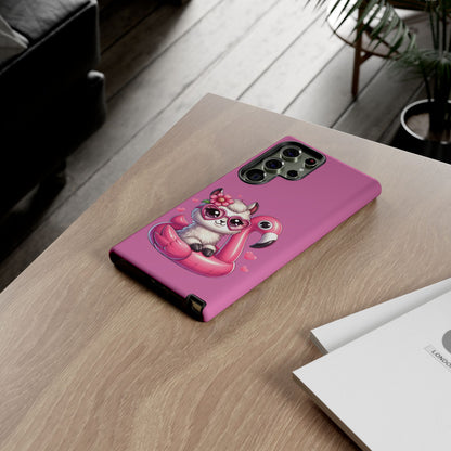 Cute Animal Phone Case, Phone Cover for Kids, Gift for Animal Lovers, Summer Vibes Accessory, Trendy Pink Case