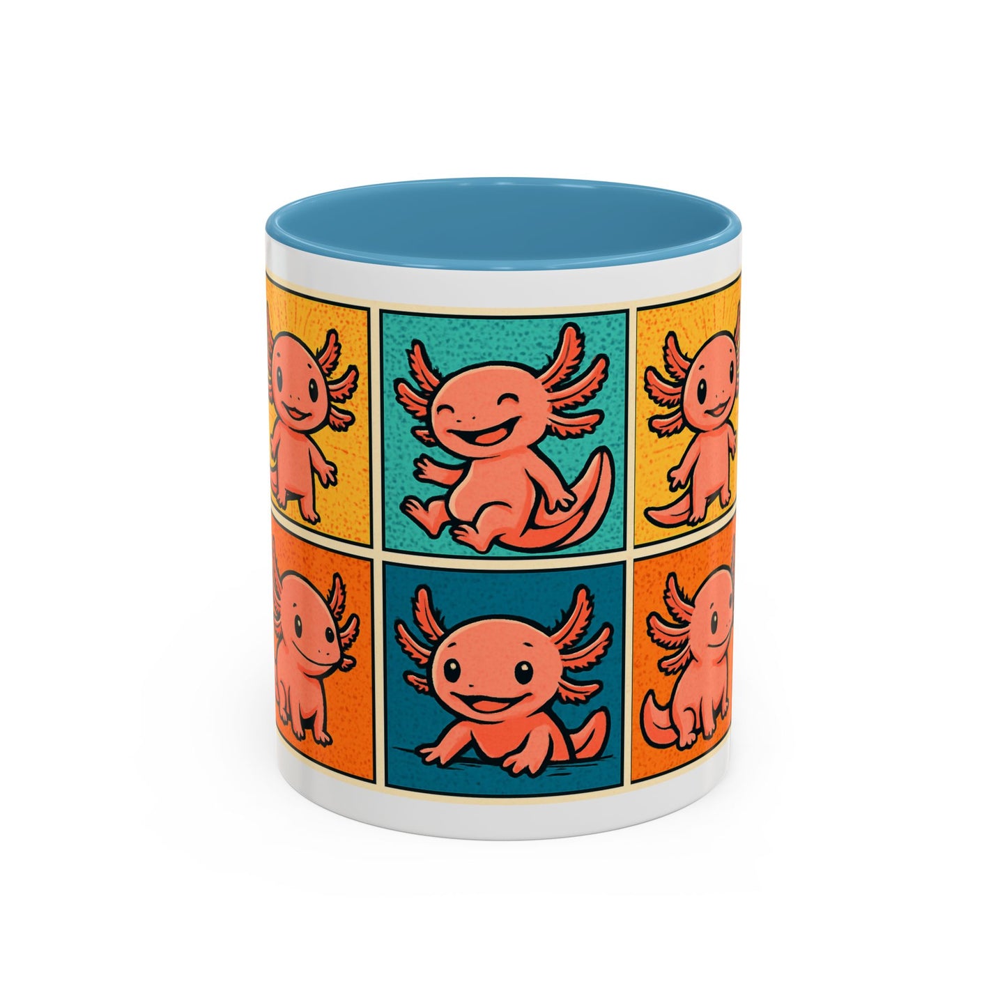 Cute Axolotl Coffee Mug, Fun Animal Mug, Colorful Drinking Cup, Gift for Kids, Office Mug, Aquarium Lover's Cup