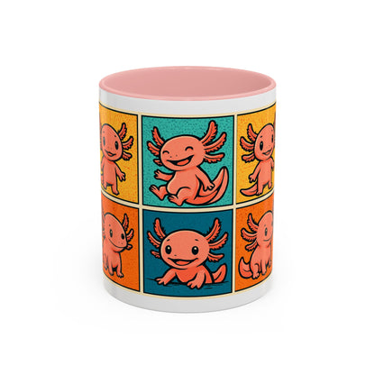 Cute Axolotl Coffee Mug, Fun Animal Mug, Colorful Drinking Cup, Gift for Kids, Office Mug, Aquarium Lover's Cup