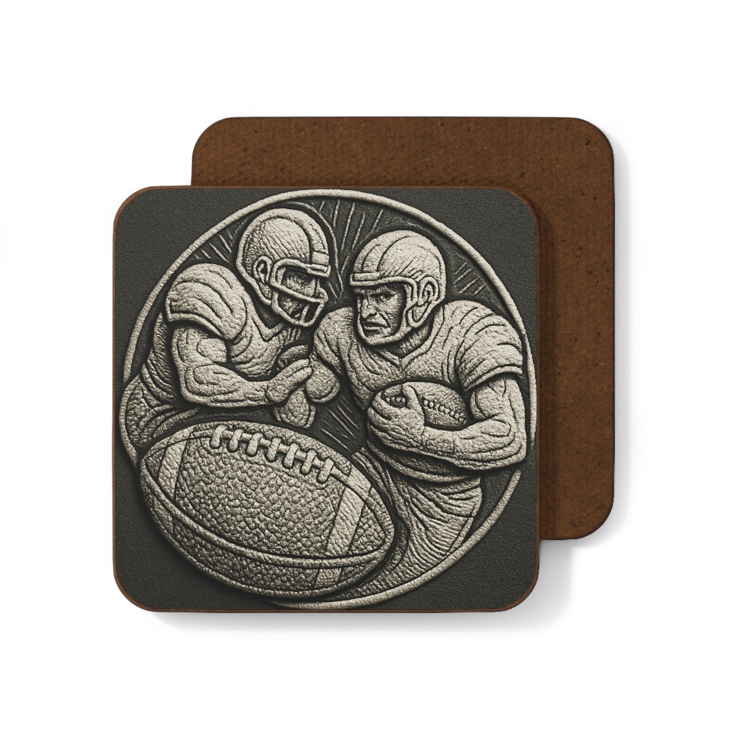 Football Themed Hardboard Coaster Set - Perfect Gift for Sports Fans, Home Bar Decor, Game Day Essentials, Unique Housewarming Gift, [...]