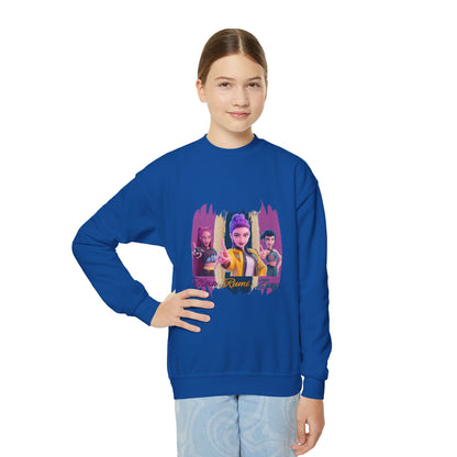 Vibrant Youth Crewneck Sweatshirt with Colorful Designs, Cozy Pullover for Kids, Unisex Sweatshirt, Great for Gifts, Cool Streetwear