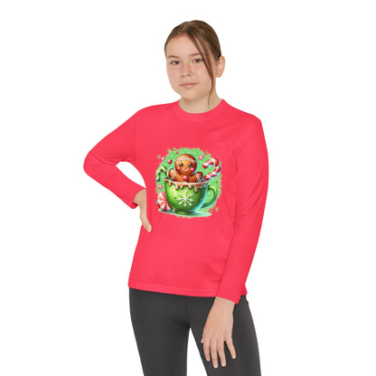 Gingerbread Holiday Long Sleeve Tee, Adorable Kids Shirt, Winter Apparel, Christmas Gift, Festive Youth Top