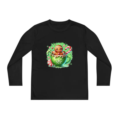 Gingerbread Holiday Long Sleeve Tee, Adorable Kids Shirt, Winter Apparel, Christmas Gift, Festive Youth Top