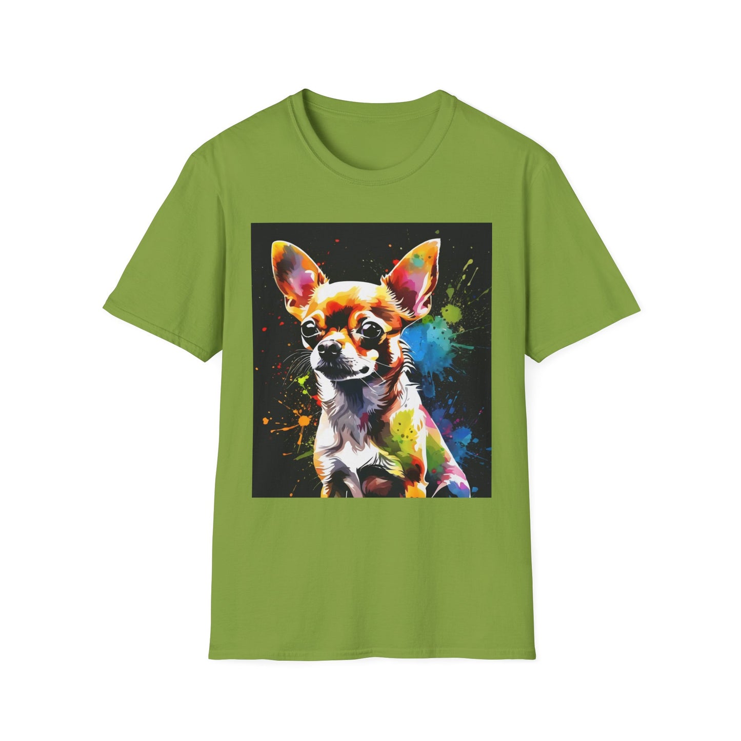 Colorful Chihuahua Art T-Shirt, Pet Lover Gift, Animal Lover Tee, Casual Wear, Unique Dog T-Shirt, Dog Mom Gift
