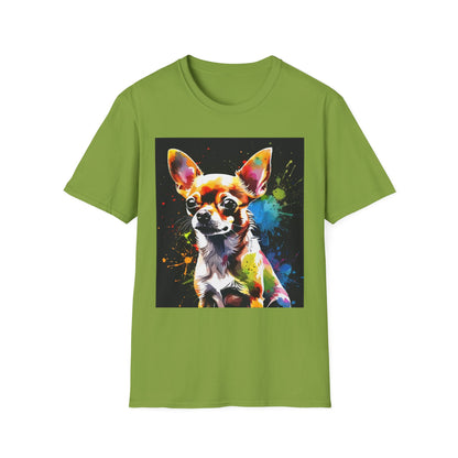 Colorful Chihuahua Art T-Shirt, Pet Lover Gift, Animal Lover Tee, Casual Wear, Unique Dog T-Shirt, Dog Mom Gift