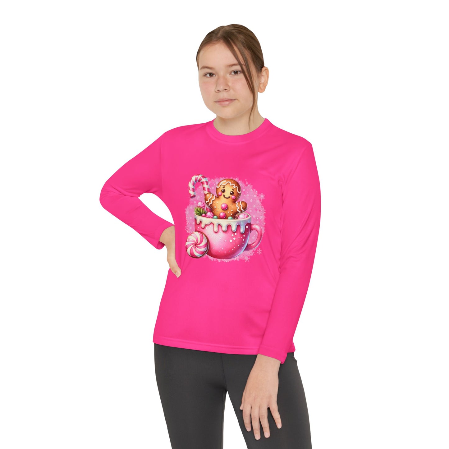 Youth Long Sleeve Holiday Tee - Cute Gingerbread Design, Perfect for Christmas, Winter Celebrations, Gift for Kids, Festive Wear, [...]