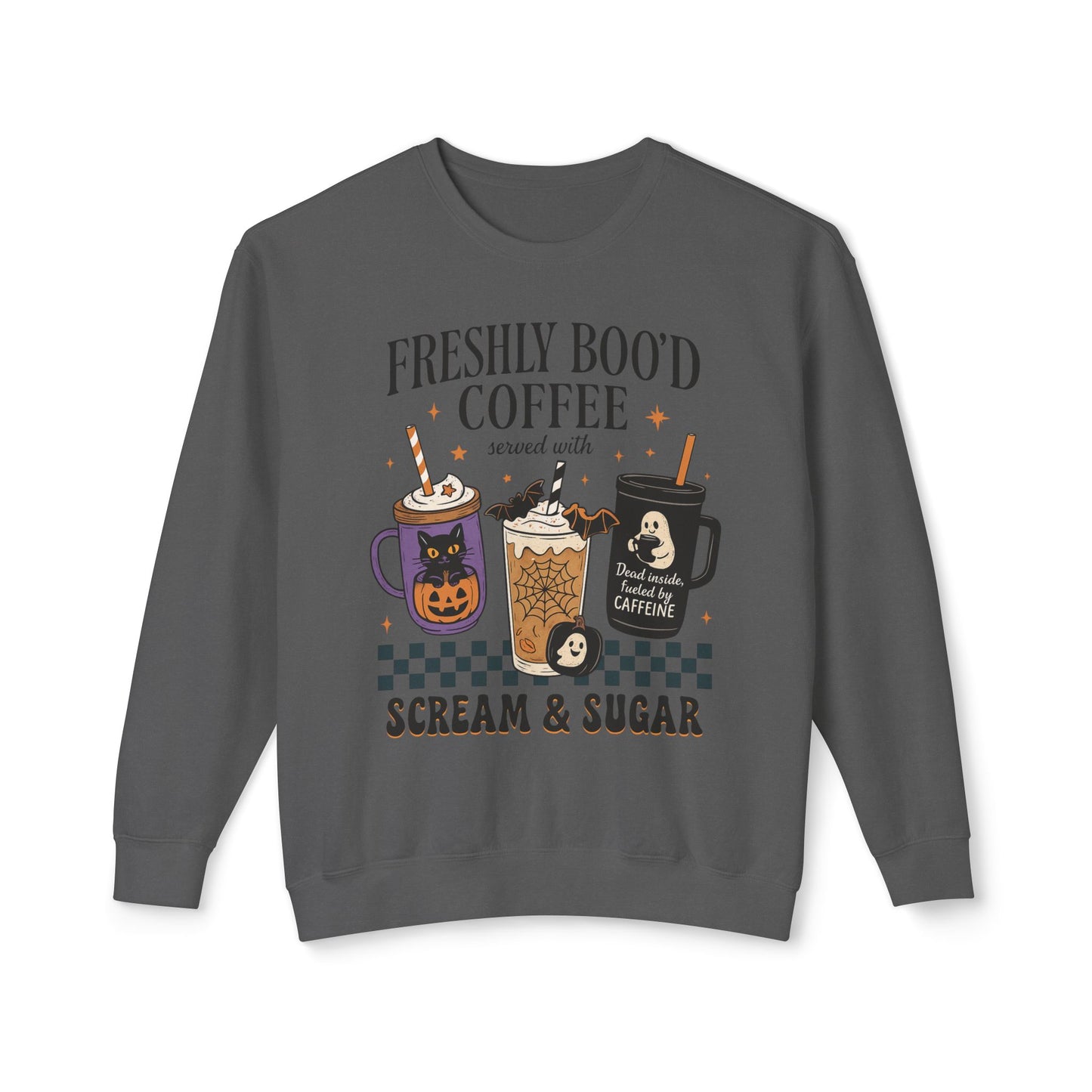 Halloween Coffee Sweatshirt, Unisex Halloween Crewneck, Scream & Sugar Sweater, Gift for Coffee Lovers, Fall Fashion