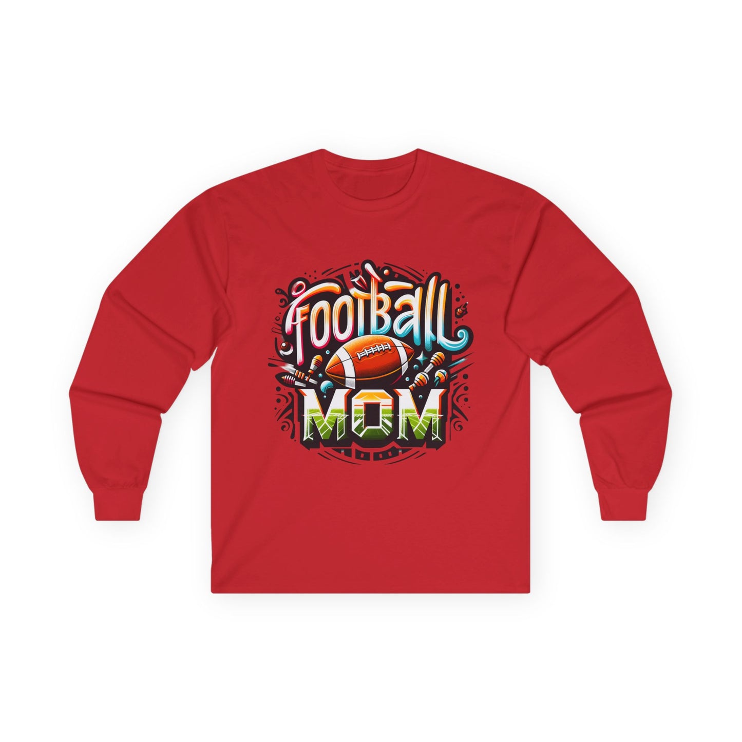 Football Mom Long Sleeve Tee, Cozy Gift for Sports Moms, Football Season Apparel, Unique Mother's Day Present, Game Day Fashion