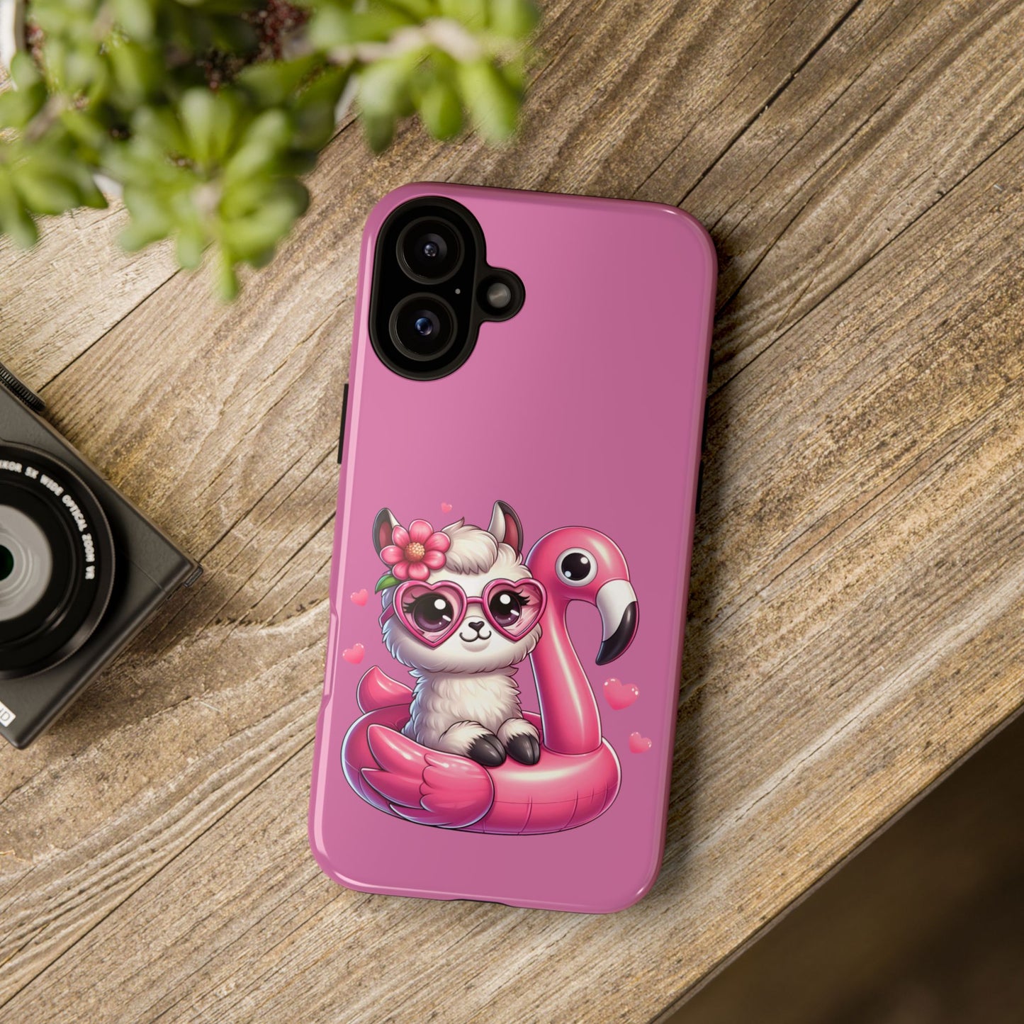 Cute Animal Phone Case, Phone Cover for Kids, Gift for Animal Lovers, Summer Vibes Accessory, Trendy Pink Case